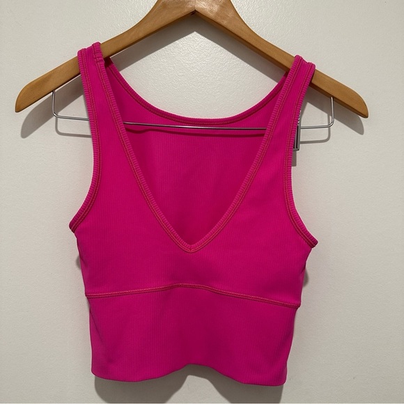 lululemon athletica Tops - LULULEMON Power Pivot Sonic Pink Tank Top Ribbed Reversible EUC